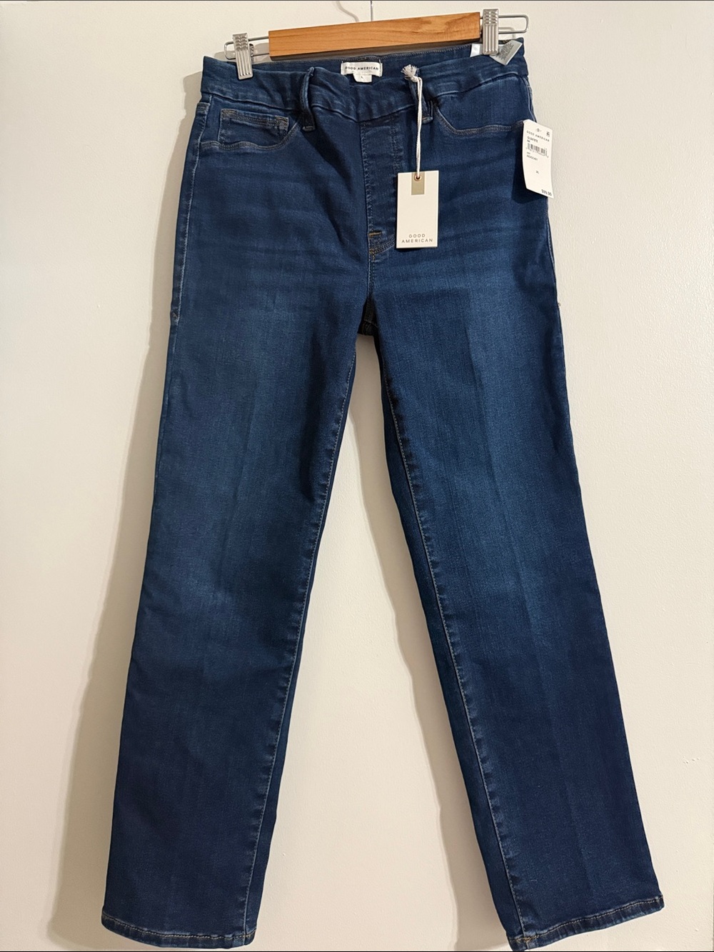 Good American Deep Indigo Straight Leg Jeans